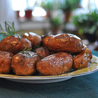 Fingerling potatoes with olive oil and salt