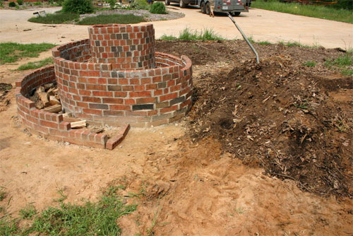 Herb spiral with organic matter