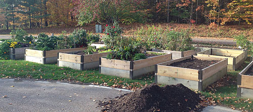 Raised beds at Wake Robin