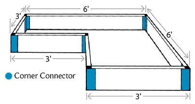 l-shaped garden bed illustration